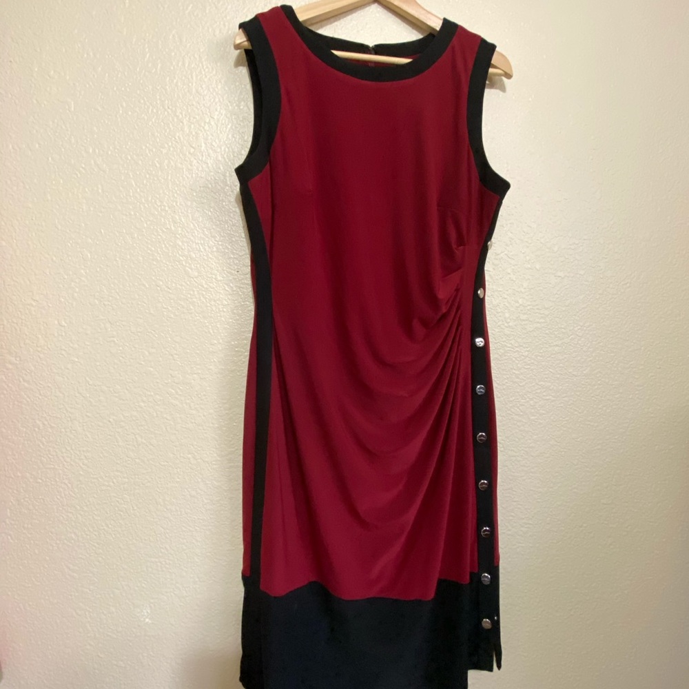 NWT-Ralph Lauren Red and Black Midi Dress